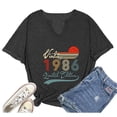 thumbnail image 1 of IWRICH Vintage 1976 T Shirts for Women 50th Birthday Shirts Gifts Born in 1976 Tshirt Retro Short Sleeve Tee Tops Black L, 1 of 2