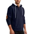thumbnail image 1 of IWRICH Waffle Hoodie for Men Long Sleeve Casual Breathable Hooded Sweatshirts Loose Fit Lightweight Cozy Pullover Tops Navy S, 1 of 5