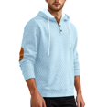 thumbnail image 1 of IWRICH Waffle Hoodie for Men Long Sleeve Casual Breathable Hooded Sweatshirts Loose Fit Lightweight Cozy Pullover Tops Sky Blue L, 1 of 5