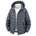 thumbnail image 1 of IWRICH Winter Heavy Warm Sherpa Lined Jackets for Men Plaid Flannel Tops Plus Size M-8XL Big&Tall Coat Dark Blue XL, 1 of 5