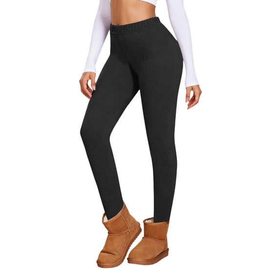 IWRICH Winter Leggings for Women Thermal Sherpa Lined Thick Cold Weather Snow Joggers High Waisted Soft Yoga Pants Black XXL