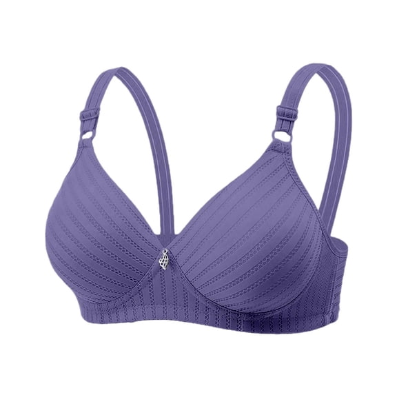 IWRICH Wireless Bras for Women No Underwire Comfort Soft Bralette Full Coverage Push up Everyday Bra Blue 44