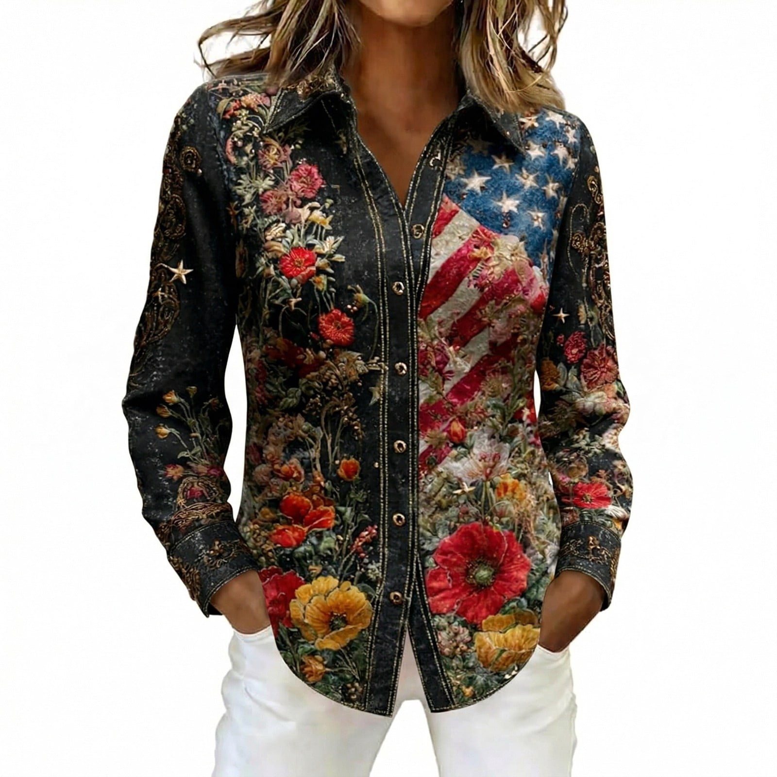 IWRICH Women's 250th Anniversary 1776-2026 American Flag USA Shirt ...