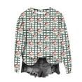 thumbnail image 1 of IWRICH Women's Christmas Sweatshirt Loose Crewneck Cute Graphic Tees Funny Long Sleeve Holiday Blouse Pullover Tops Dark Green2 XL, 1 of 5