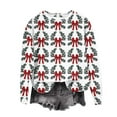thumbnail image 1 of IWRICH Women's Christmas Sweatshirt Loose Crewneck Cute Graphic Tees Funny Long Sleeve Holiday Blouse Pullover Tops White3 XXL, 1 of 5