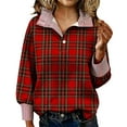thumbnail image 1 of IWRICH Women's Christmas Tree Henley Collar Button up Sweatshirts Strip Boho Tops Xmas Long Sleeve Fall Pullovers Tops L, 1 of 7