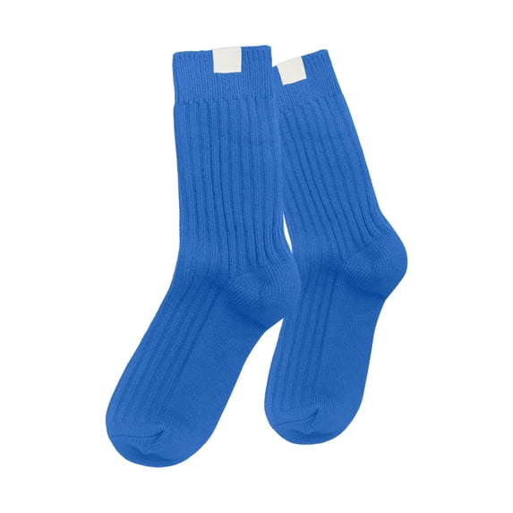 IWRICH Women's Cotton Crew Socks Ruffle Turn Fashion Ankle Socks Athletic Warm Socks Blue