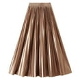 thumbnail image 1 of IWRICH Women's Elastic High Waist Long Pleated Skirt Tiered Boho Swing a Line Beach Maxi Skirt Khaki One Size, 1 of 2
