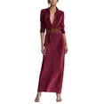 thumbnail image 1 of IWRICH Women's Suede Leather Dress Fall Long Sleeve Lapel Button Maxi Shirt Dress with Belt M, 1 of 5