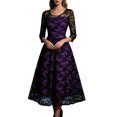 thumbnail image 1 of IWRICH Women's Gothic Party Dress Mesh Floral Embroidery A-Line Swing Dress Wedding Prom Dress Halloween Evening Gown, 1 of 4