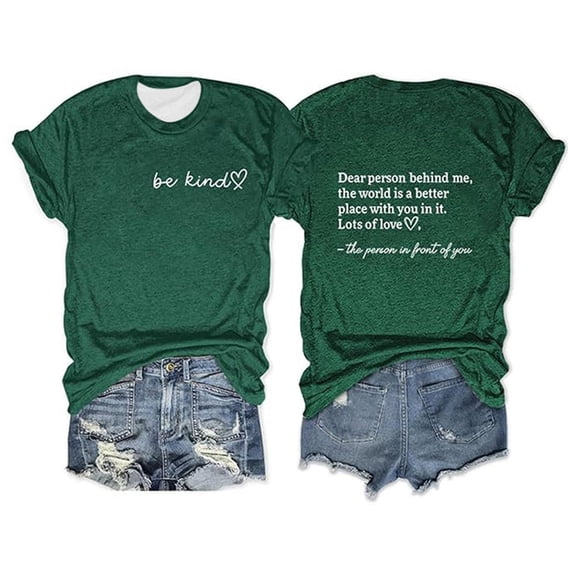 IWRICH Women's Graphic T Shirts Casual Funny Printed Short Sleeve Undershirts Crewneck Summer Tee Shirts Green XXXXL