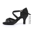 thumbnail image 1 of IWRICH Women's Latin Dance Shoes Satin Professional Ballroom Salsa Practice Performance Wedding Dancing Shoes BK2 8, 1 of 9