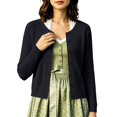 thumbnail image 1 of IWRICH Women's Lightweight Crochet Cardigan Ribbed Cropped Shrugs Long Sleeve Open Front Thin Sweater Tops Lightweight Fall Fashion Cardigan Blouses S, 1 of 4