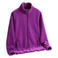 thumbnail image 1 of IWRICH Women's Lightweight Full Zip Soft Polar Jacket Outdoor Recreation Coat with Zipper Pockets Purple XXXL, 1 of 3