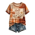 thumbnail image 1 of IWRICH Women's Maple Leaf Printed Short Sleeve T Shirts Casual Loose Fit Crew Neck Tops Fall Stylish Tees, 1 of 4