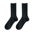 thumbnail image 1 of IWRICH Women's Mid Calf Tube Socks Rib Retro Casual Thin Cute Knit Comfy Breathable Dress Socks Black, 1 of 3