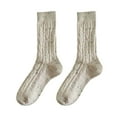 thumbnail image 1 of IWRICH Women's Mid Calf Tube Socks Rib Retro Casual Thin Cute Knit Comfy Breathable Dress Socks White, 1 of 3