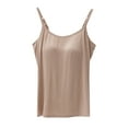 thumbnail image 1 of IWRICH Women's Modal Built-In Bra Padded Camisole Yoga Tanks Tops Khaki XXXL, 1 of 4