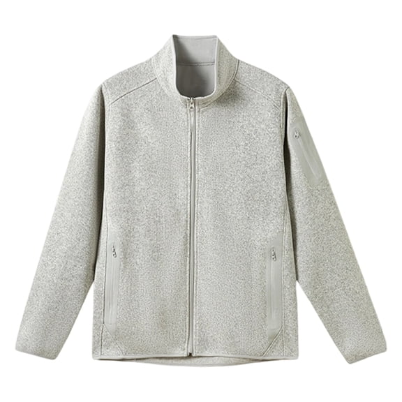 IWRICH Women's Polar Jacket Lightweight Full Zip Jackets Outdoor Hiking Casual Soft Warm Coat with Pockets Light Gray M