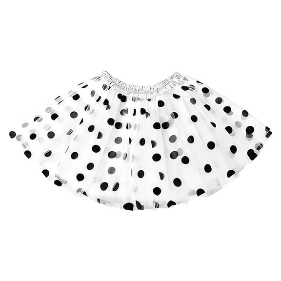 IWRICH Women's Polka Dot Tulle Tutu Skirt Layered Ballet Tutu Skirts Tutu Skirt White One Size