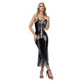 thumbnail image 1 of IWRICH Women's Printed Skeleton Strappy Slit Dress Sleeveless Long Dress for Halloween Parties and Dates, 1 of 9