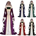 thumbnail image 1 of IWRICH Women's Renaissance Velvet Dress Halloween Victorian Hooded Gown Dresses Gothic Maxi Dress, 1 of 3