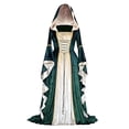 thumbnail image 1 of IWRICH Women's Renaissance Velvet Dress Halloween Victorian Hooded Gown Dresses Gothic Maxi Dress, 1 of 2