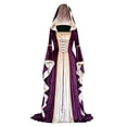 thumbnail image 1 of IWRICH Women's Renaissance Velvet Dress Halloween Victorian Hooded Gown Dresses Gothic Maxi Dress, 1 of 2