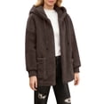 thumbnail image 1 of IWRICH Women's Sherpa Jacket Fuzzy Zip up Hoodie Fleece Jackets Fluffy Coat with Pockets Coffee XXL, 1 of 3