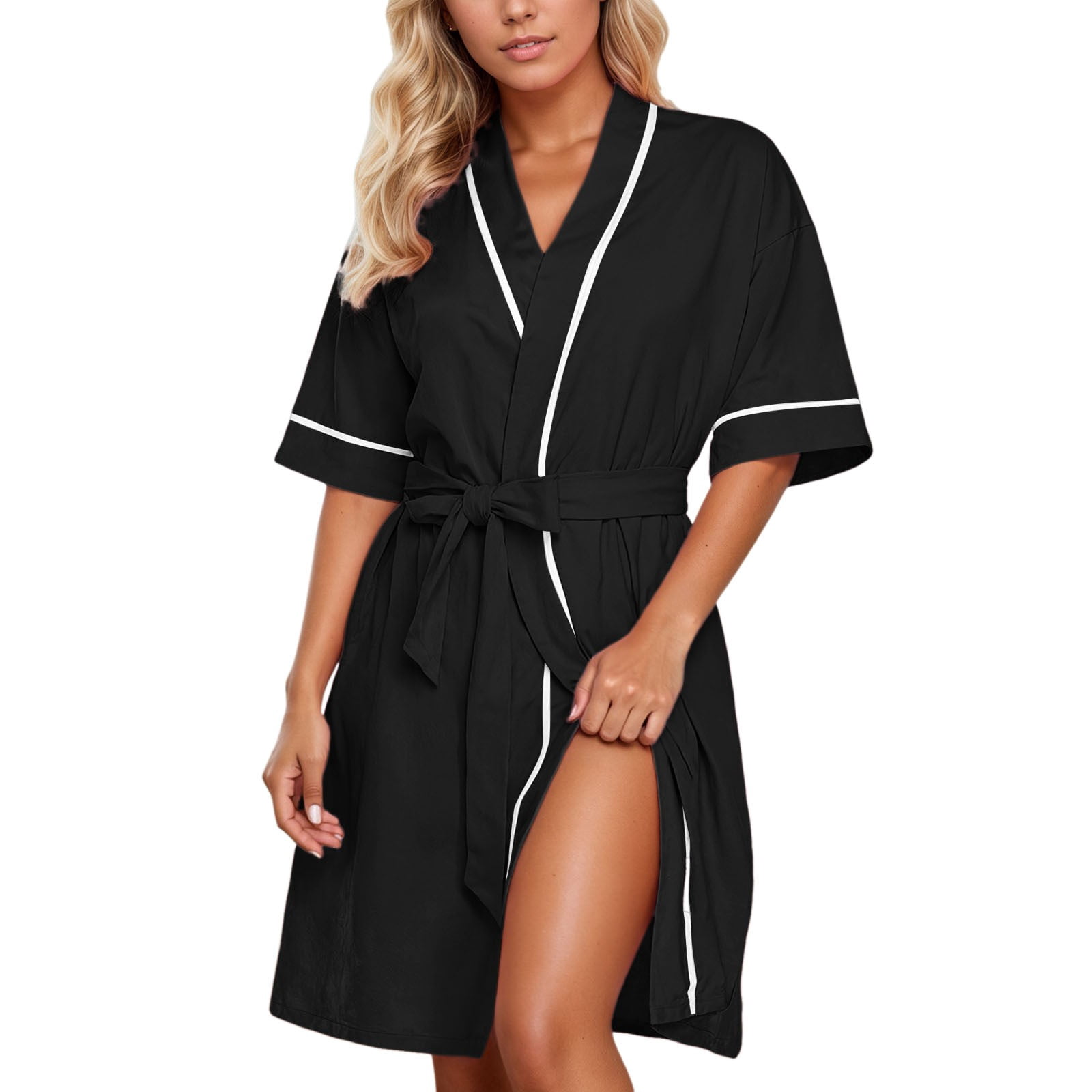 IWRICH Women's Short sleeve Robes Summer Lightweight Kimono Robe Soft ...