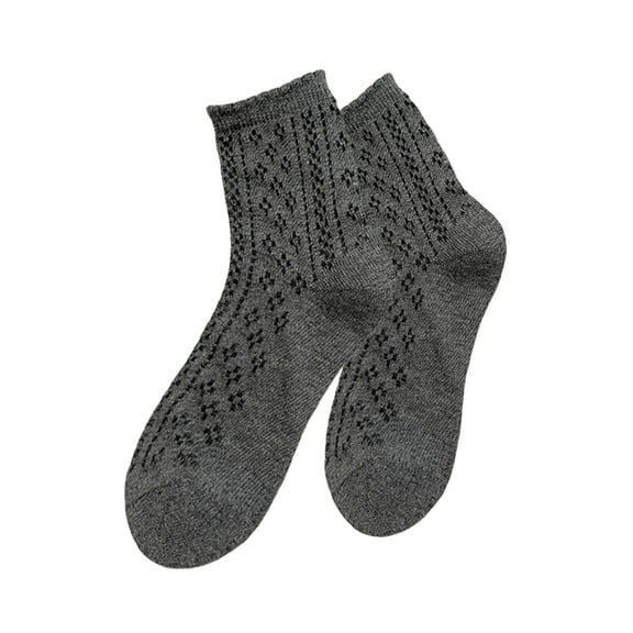 IWRICH Women's Sleep Socks Soft Cozy Cable Knit Socks Warmth Comfort Lounging Socks Grey