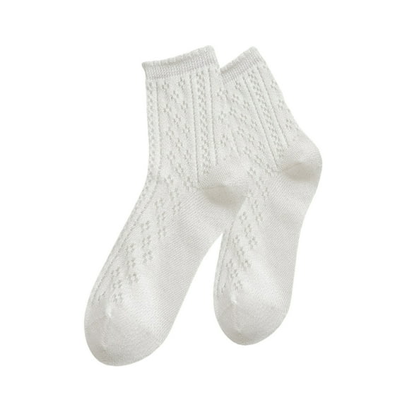 IWRICH Women's Sleep Socks Soft Cozy Cable Knit Socks Warmth Comfort Lounging Socks White