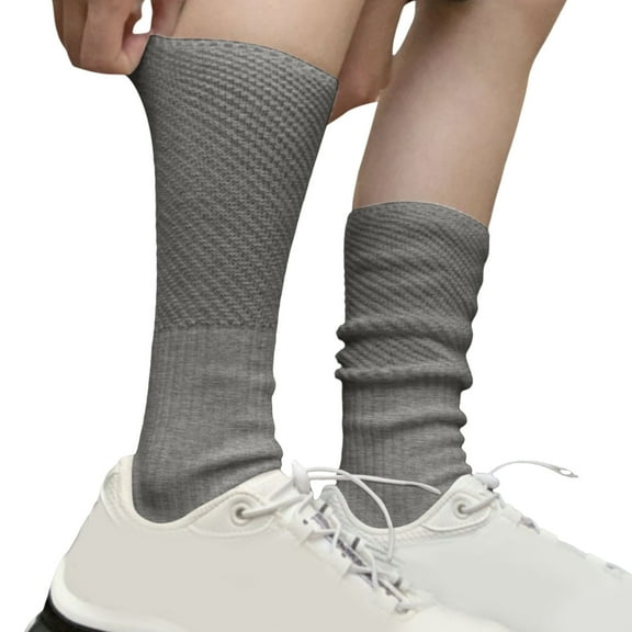 IWRICH Women's Slouch Socks 80s Scrunch Socks Extra Long Slouchy Sock White Soft Comfy Socks Grey