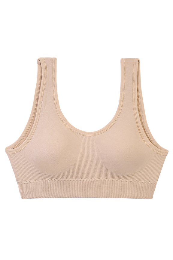 Women's Sports Bra High Support Gathering Breathable Elastic Shape Underwear for Run Fitness Yoga Tops Khaki L