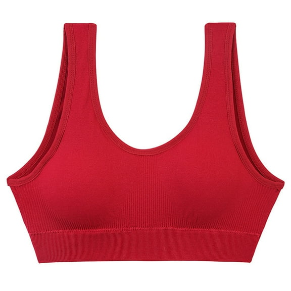 IWRICH Women's Sports Bra High Support Gathering Breathable Elastic Shape Underwear for Run Fitness Yoga Tops Red XL