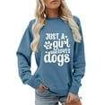 thumbnail image 1 of IWRICH Women's Sweatshirt Just a Girl Who Loves Dogs Long Sleeve Crew Neck Graphic Pullover Dog Mom Parents Casual Tops Yellow 160, 1 of 4