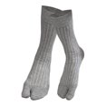 thumbnail image 1 of IWRICH Women's Vertical Stripe Split Toe Socks Japanese Comfortable Breathable Soft Middle Tube Stack Socks Light Gray, 1 of 3