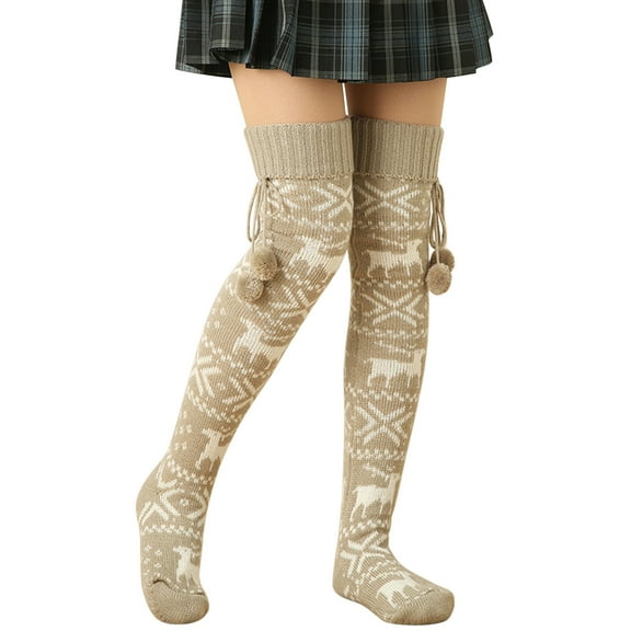 IWRICH Women’s Warm Leg Warmers Thick Cable Knit Thigh High Socks over Knee Long Winter Boot Stocking Grey