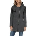 thumbnail image 1 of IWRICH Women's Wool Pea Coat Long Sleeve Hooded Dresses Long Winter Warm Thick Wool Trench Jacket Outwear GY1 L, 1 of 9