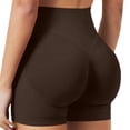 thumbnail image 1 of IWRICH Women's Workout Impact Yoga Shorts Scrunch Lifting Gym Seamless Booty Biker Tights Brown XL, 1 of 5
