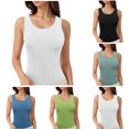 thumbnail image 1 of IWRICH Womens Sleeveless U-Neck Tank Tops Fashion Summer Casual Basic Slim Fit Ribbed Racerback Top Shirt Clothes White XL, 1 of 5