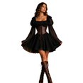 thumbnail image 1 of IWRICH Womens Victorian Renaissance Dress off Shoulder Long Sleeve Corst Boho Shirt Blousedress, 1 of 5