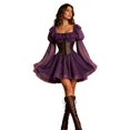thumbnail image 1 of IWRICH Womens Victorian Renaissance Dress off Shoulder Long Sleeve Corst Boho Shirt Blousedress, 1 of 5