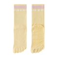 thumbnail image 1 of IWRICH Yoga Pilates Toe Socks with Grips for Women Non Cushioned Crew Socks Mid Calf Socks Yellow, 1 of 3