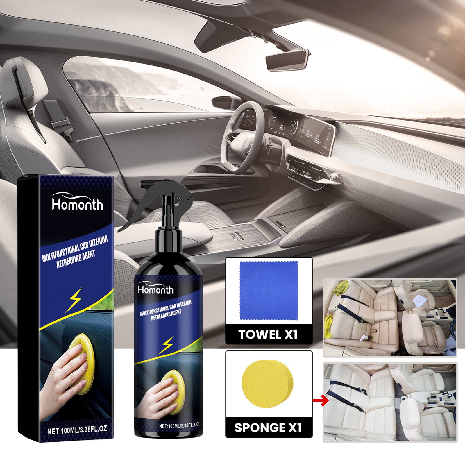 IWRUHZY Car Interior Refurbishment Agent, Plastics Refurbishment