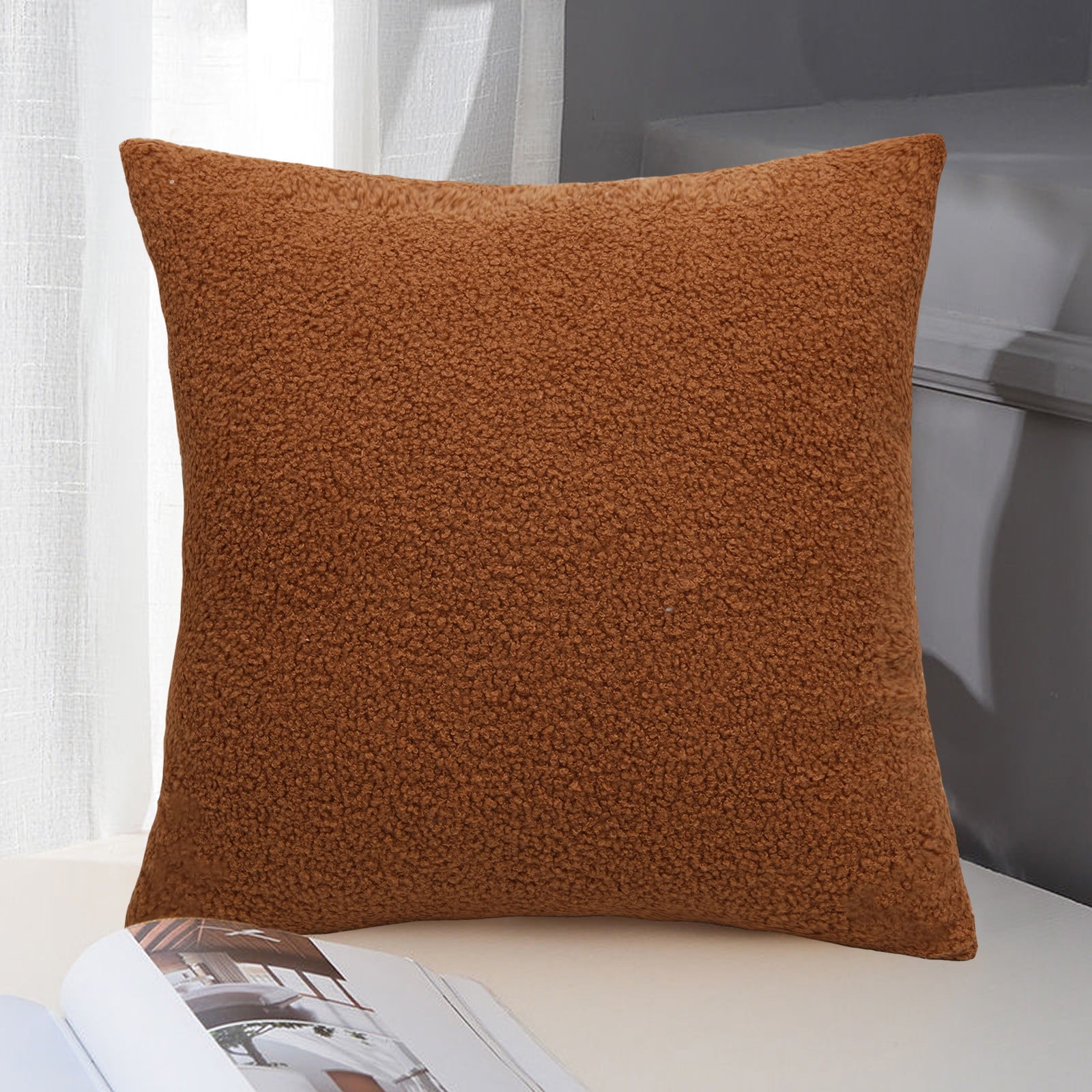 IWRUHZY Curly Faux Decorative Throw Pillow Covers Soft Plush Cushion