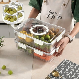 Party Platter Food Tray w/ Handle 5 Grid Snackle Box Charcuterie