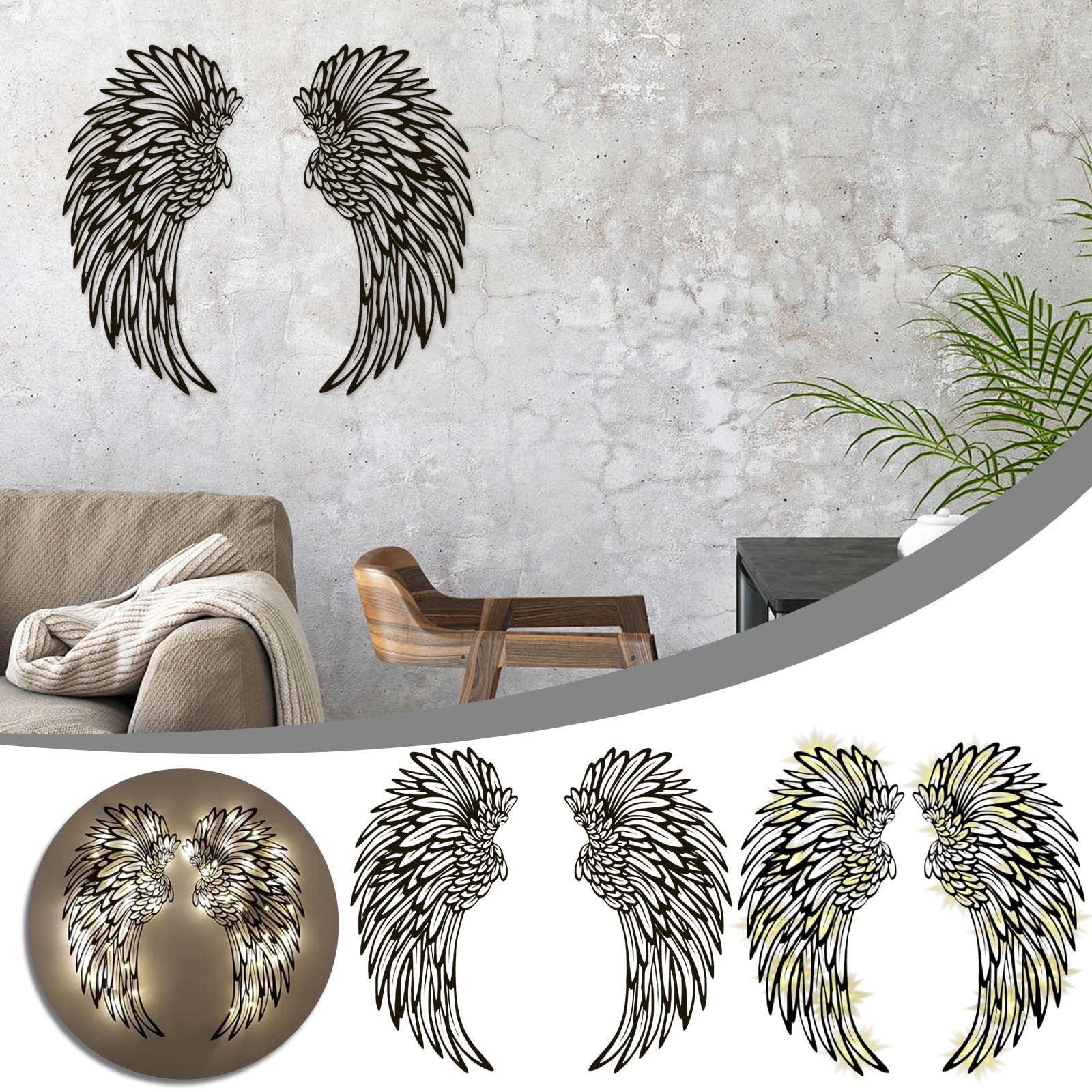 IWRUHZY Large Metal Angel Wall Decoration, Angel Wall Sculpture Art