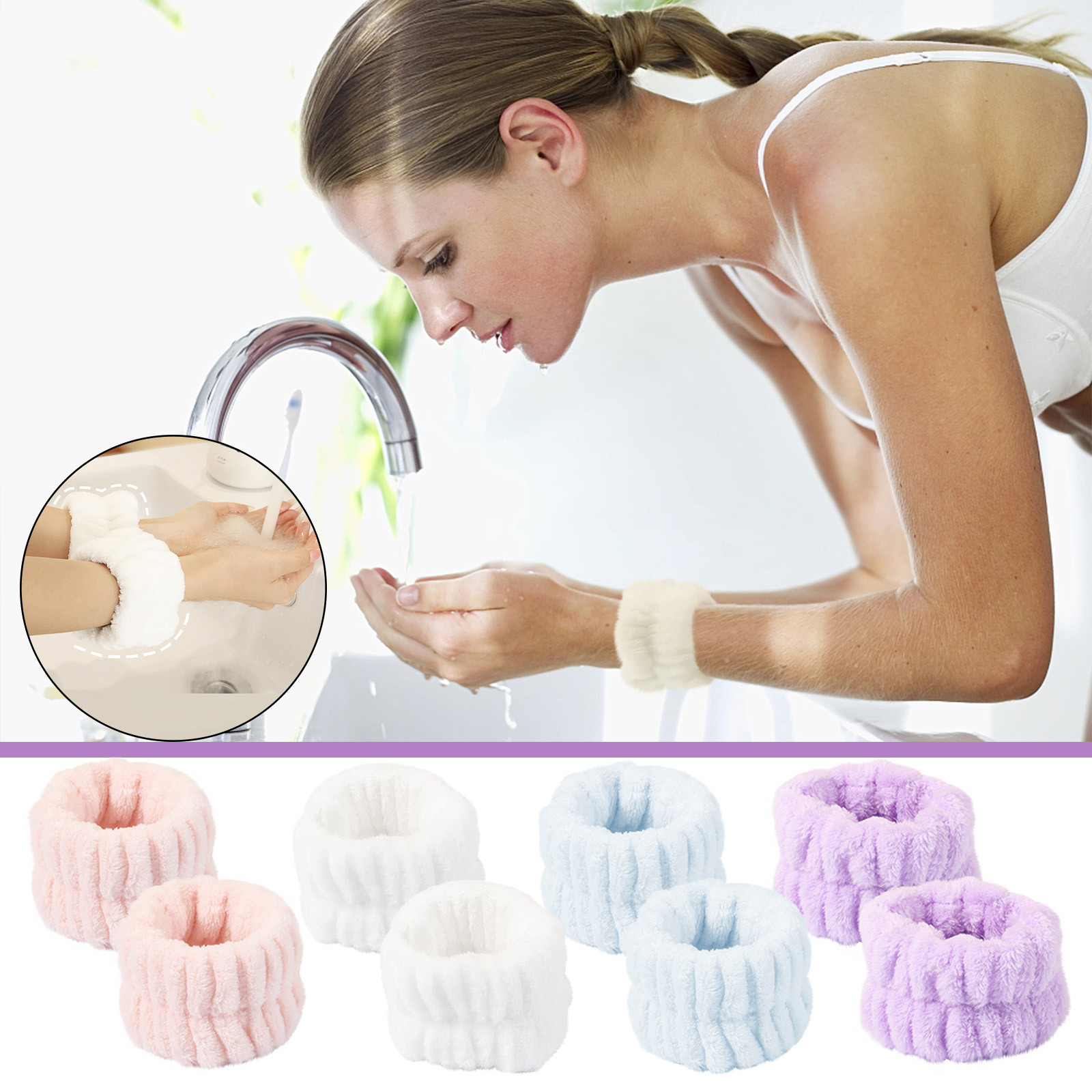 IWRUHZY Wash Face Wristband Female Bracelet Hair Loop Hair Binding