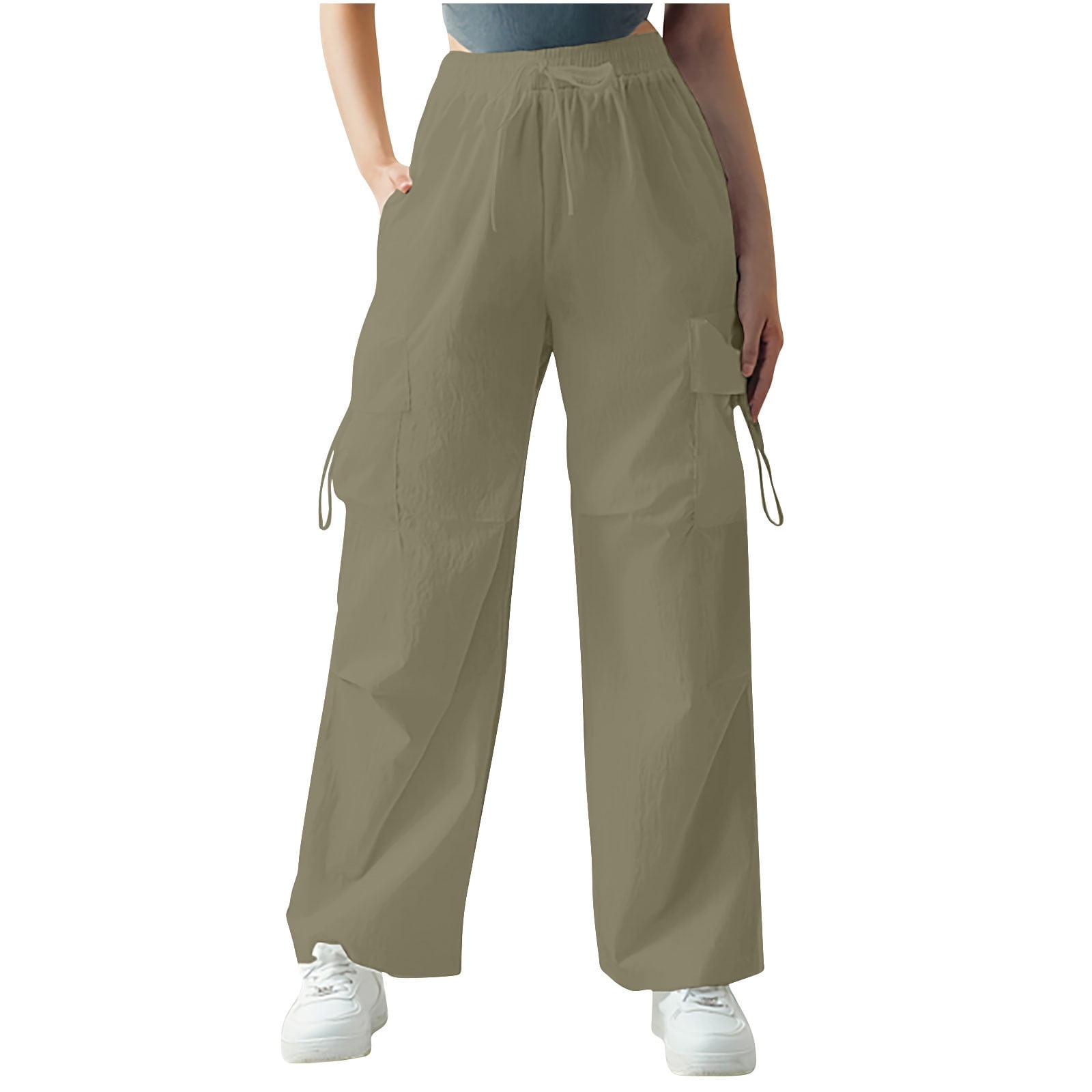 Multi Flap Pockets Drawstring Cargo Jogger Techwear Pants In